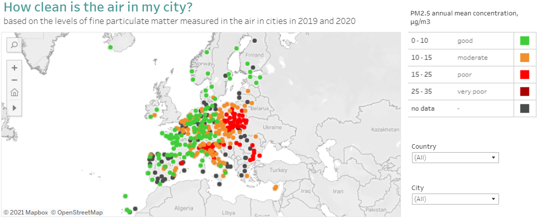 New European city air quality viewer allows you to check long term air pollution levels where you live