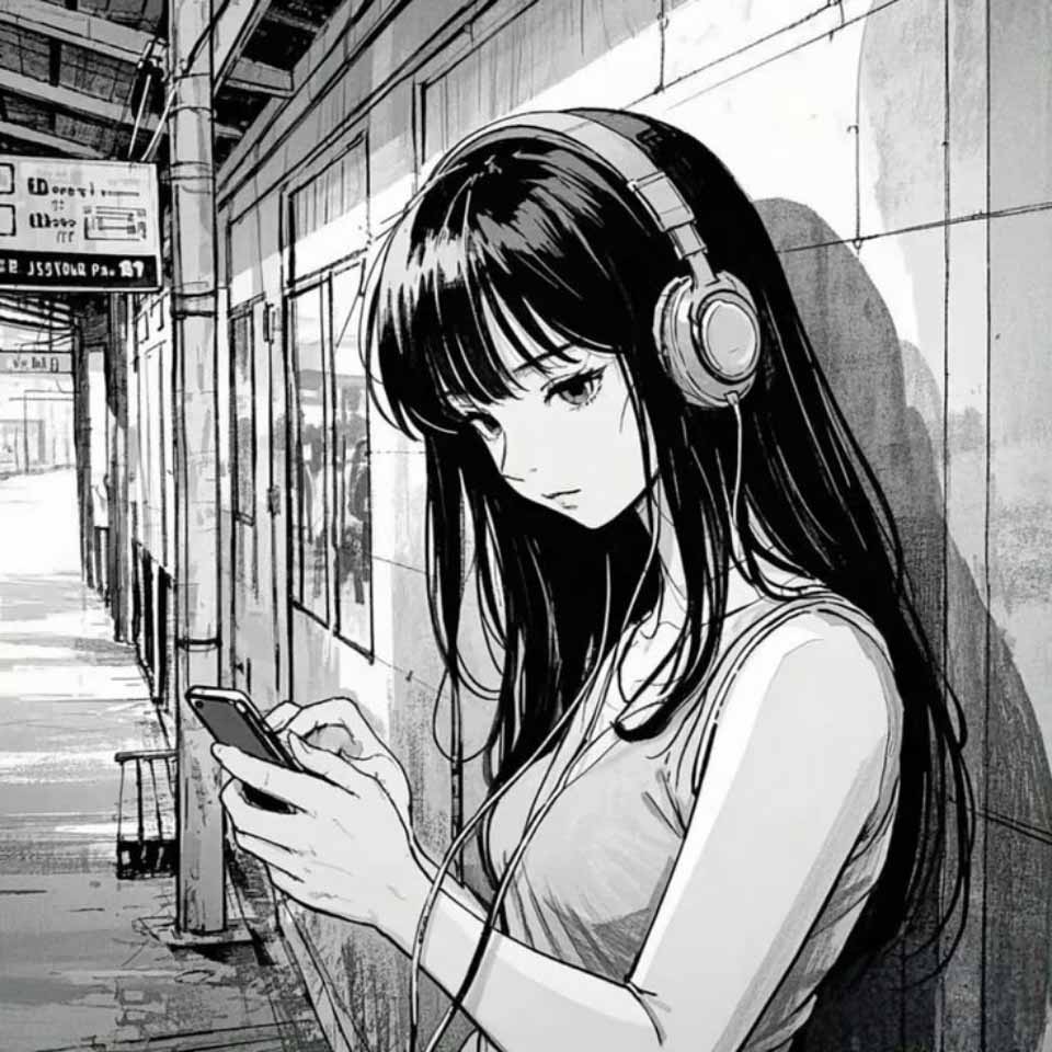 Anh buon avatar anime nu den trang 960px 960px avatar 5