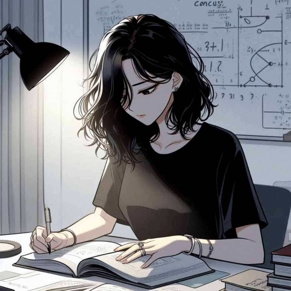 Anh buon avatar anime nu den trang 960px 960px avatar 16