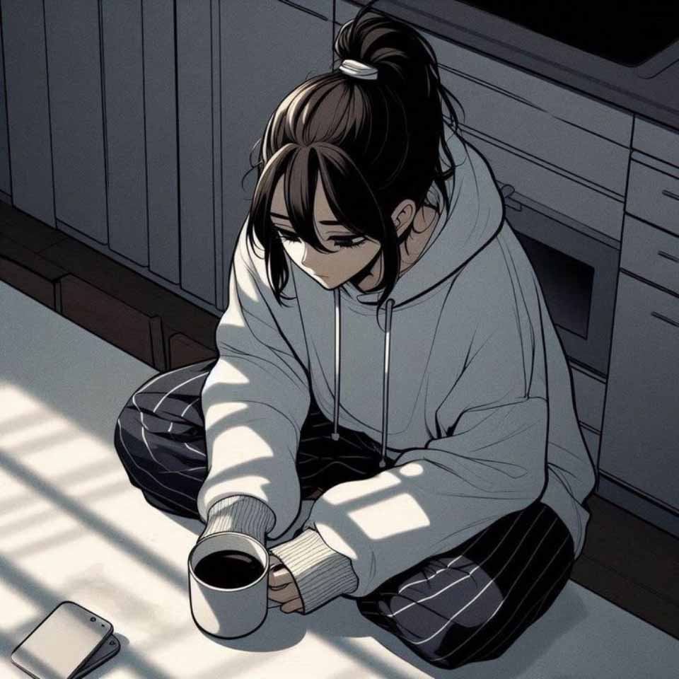 Anh buon avatar anime nu den trang 960px 960px avatar 18