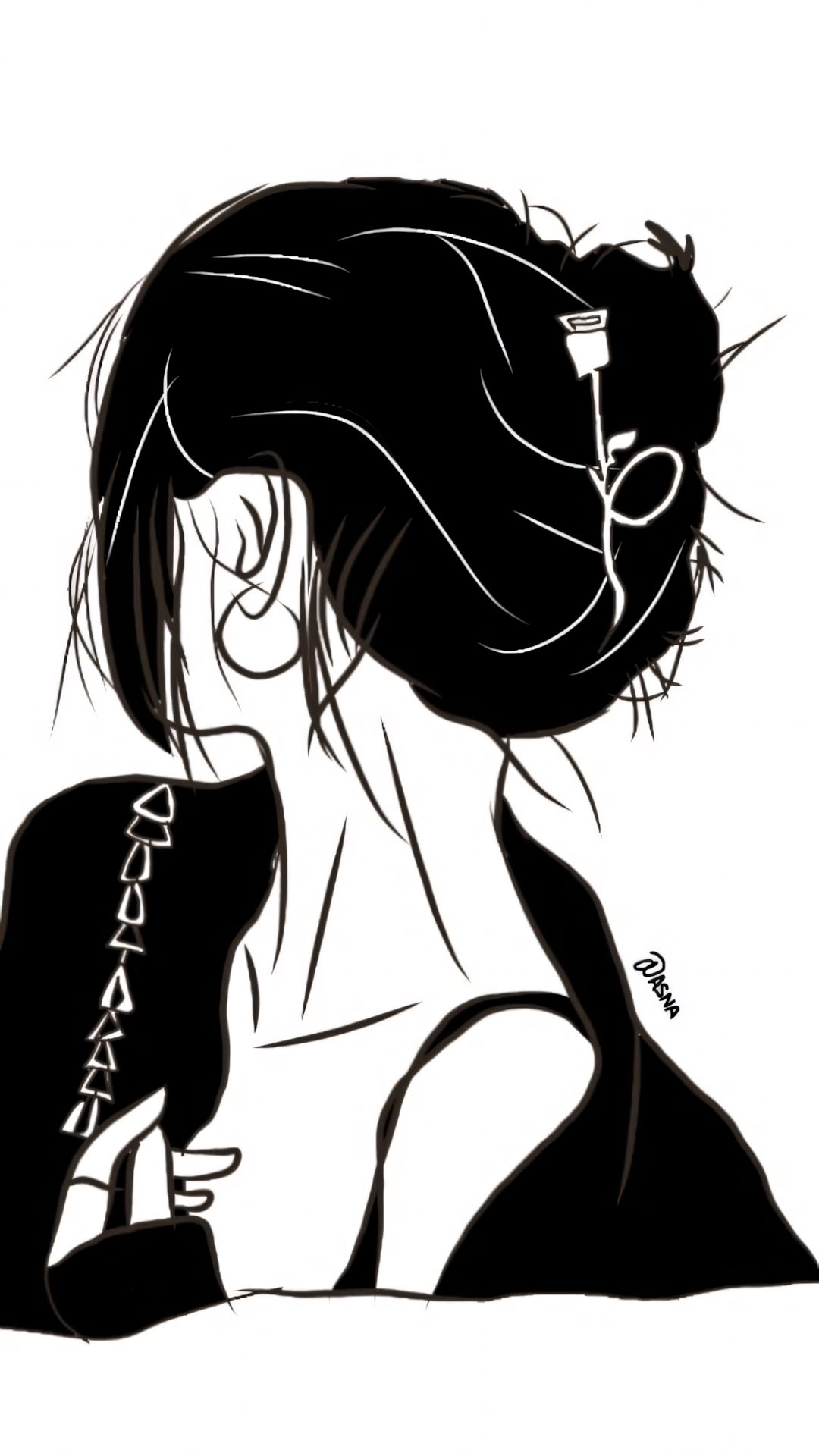 Anh anime nu trang den buon 1920px 1080px full hd 5