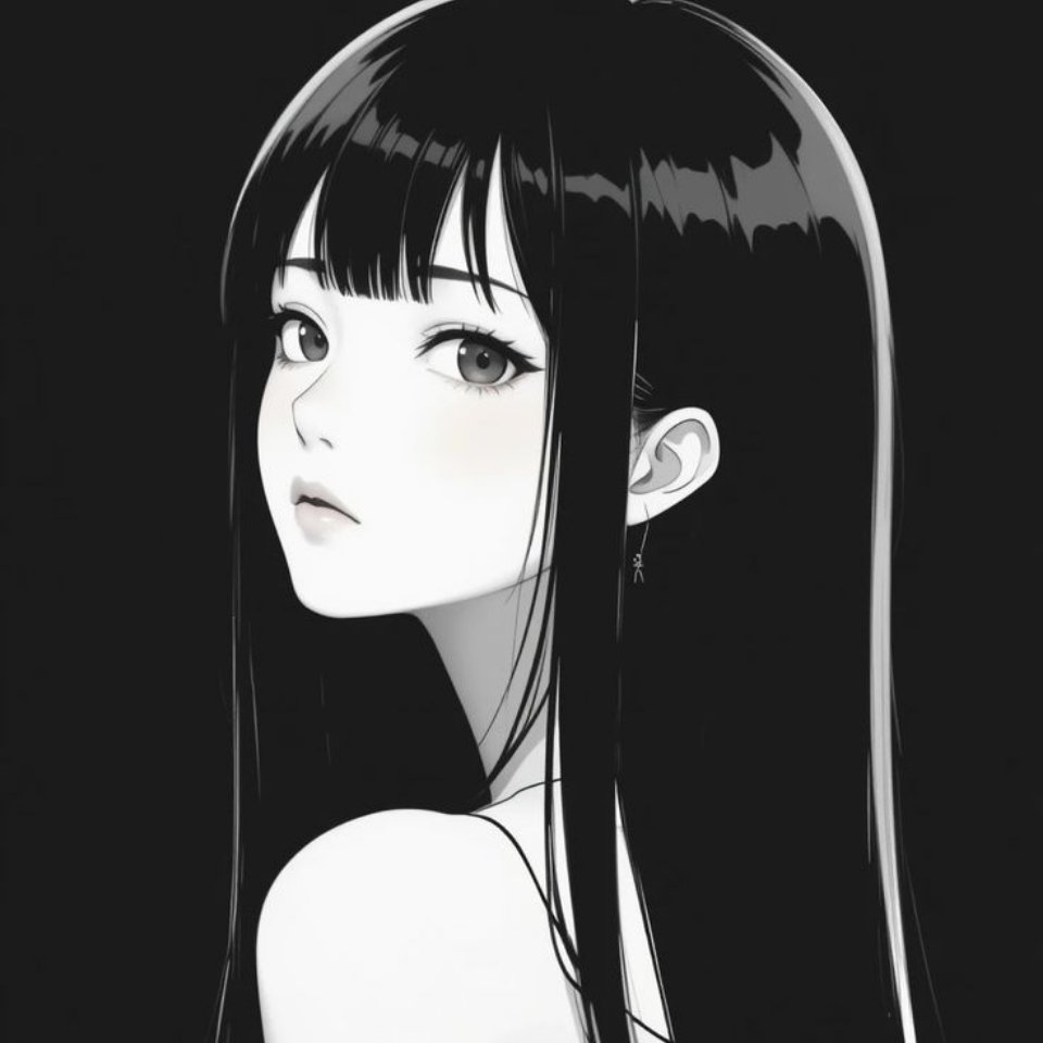 Anh anime nu trang den buon cool ngau 960px 960px avatar 2