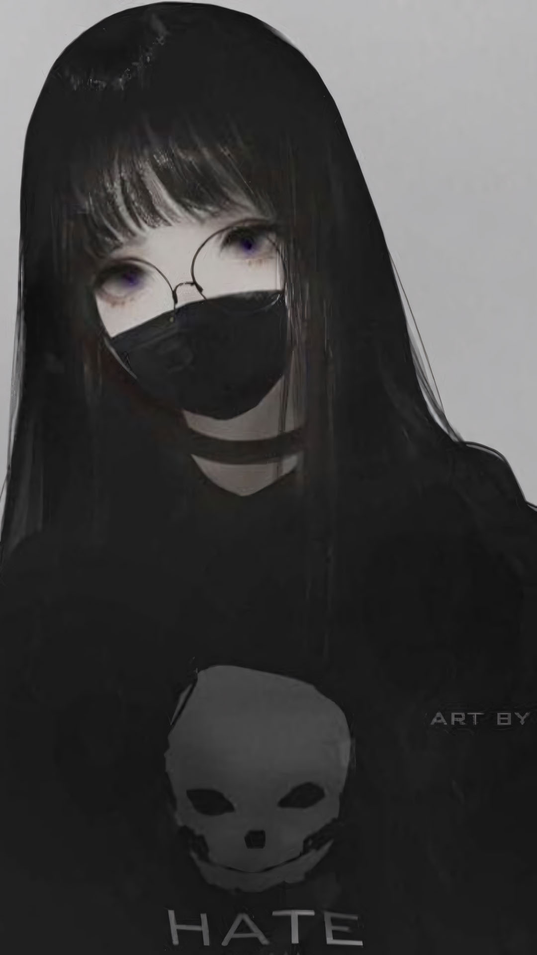 Anh anime nu trang den buon 1920px 1080px full hd 10