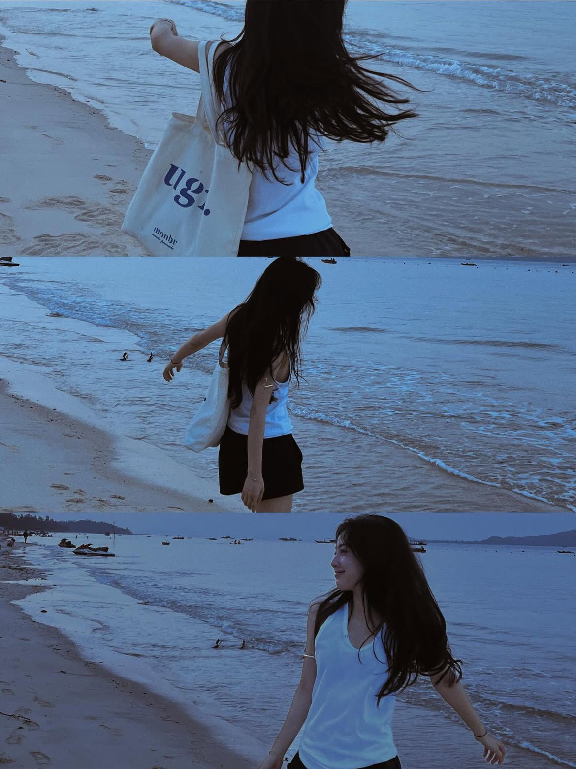 Bức ảnh yên bình như cách em đứng trước biển