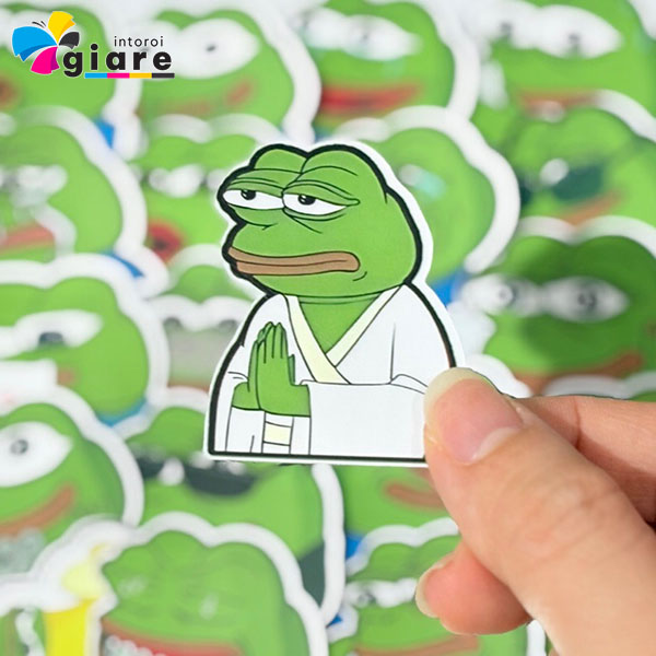 Mẫu sticker ếch xanh pepe niệm phật