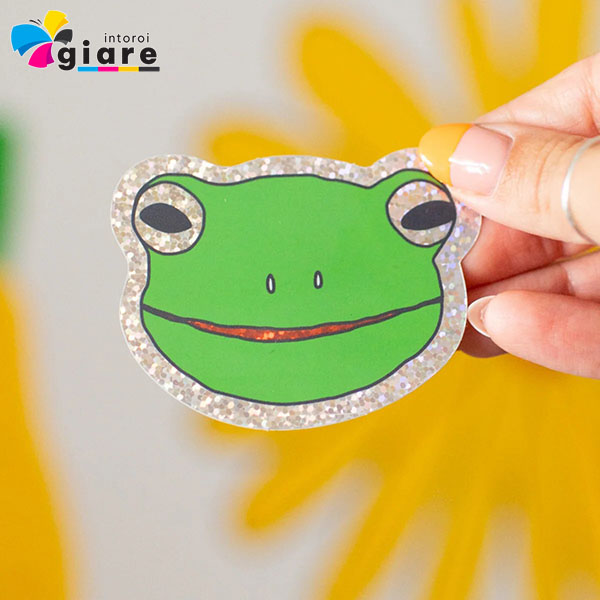 Mẫu sticker ếch xanh lấp lánh