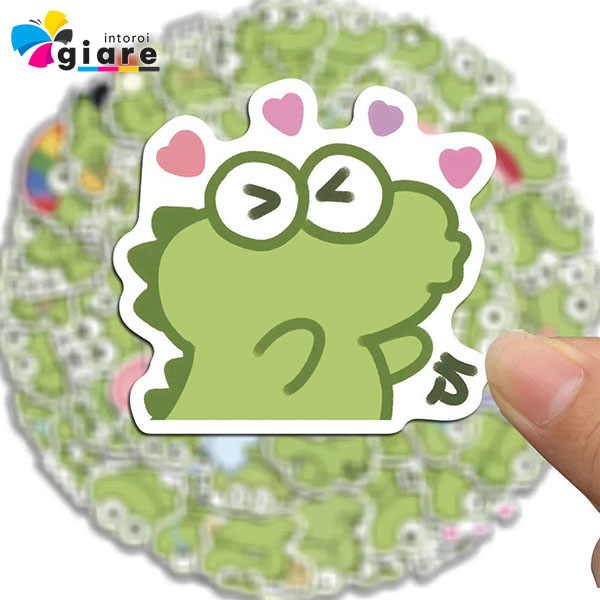 Mẫu sticker ếch xanh hôn gió