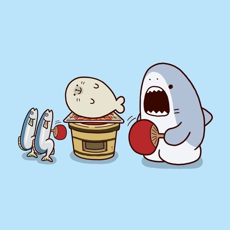 hình nền cá mập cute iphone 8 plus