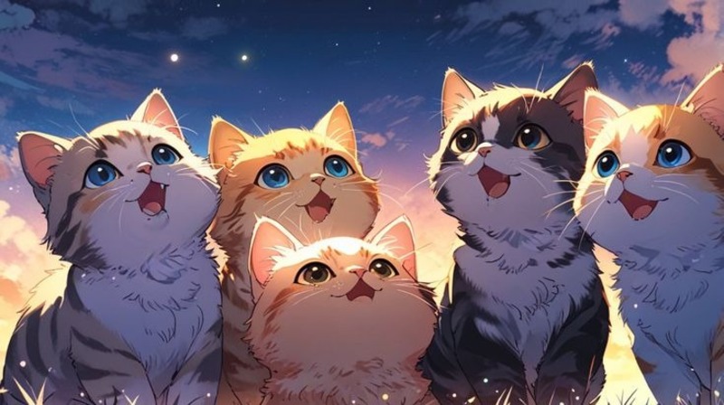 hình nền mèo đồ hoạ cute 1