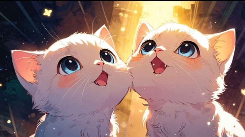 hình nền mèo đồ hoạ cute 3