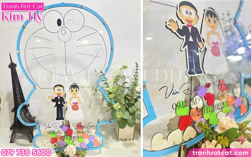 Hộp ký tên thả tim giúp khách mời để lại lời nhắn gửi chúc phúc đến cô dâu chú rể