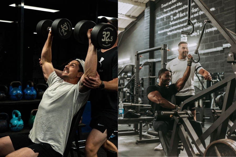 Chụp khoảnh khắc đang luyện tập là cách tạo dáng tậo gym nam được nhiều người lựa chọn