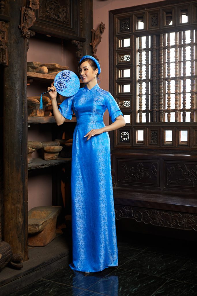 ao dai mau xanh cho nguoi beo