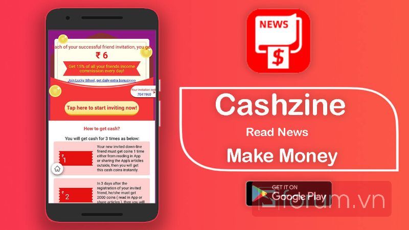 Ứng dụng kiếm tiền online nhờ đọc báo - Cashzine