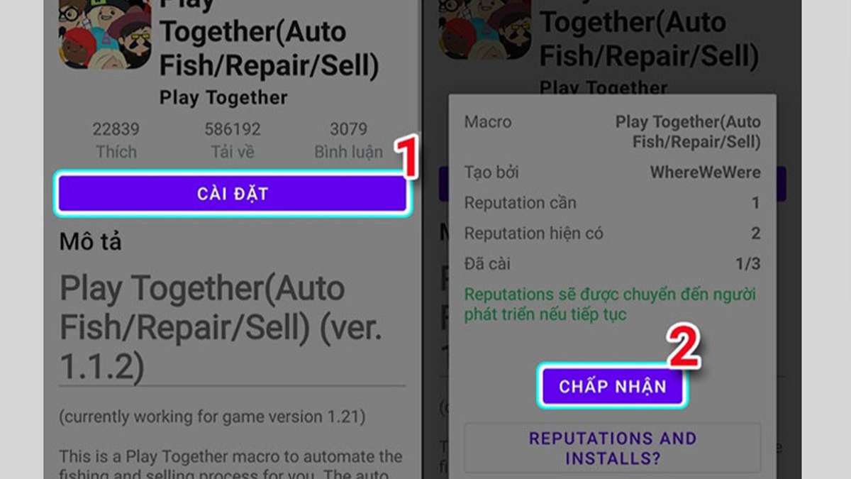 Cách Auto câu cá Play Together Android bước 14