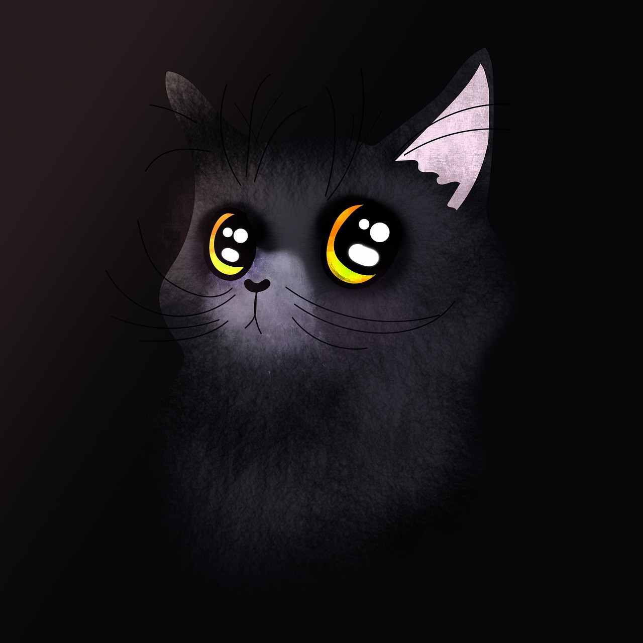 Avatar mèo anime màu xanh