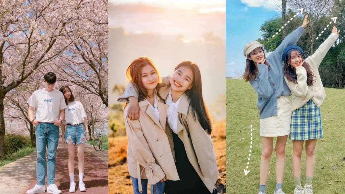 Cách chụp ảnh tạo dáng đứng 2 người