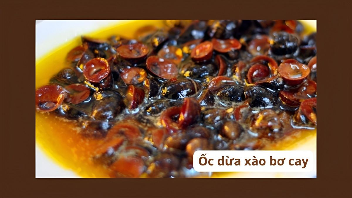 món ngon từ Ốc dừa xào bơ cay