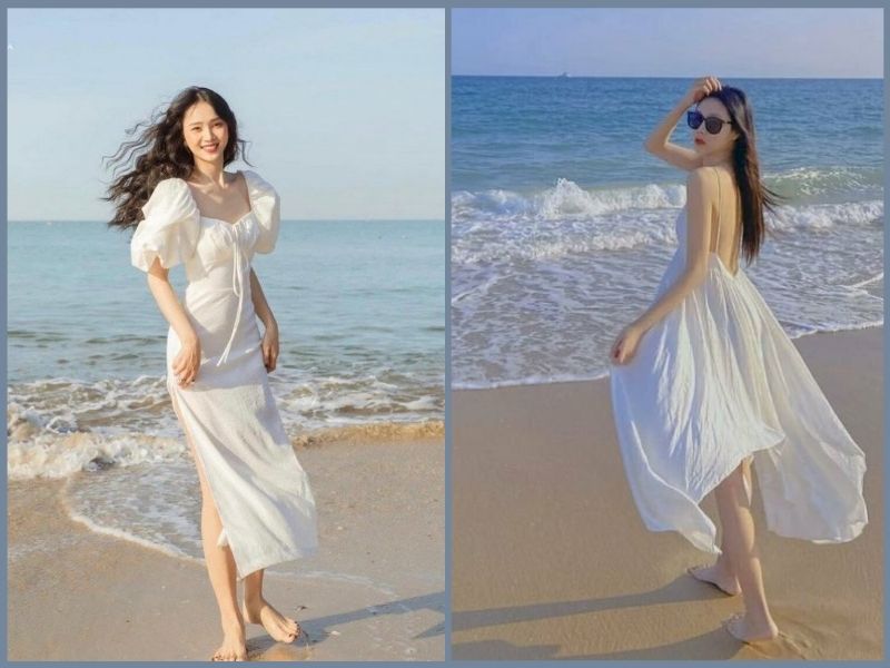 tạo dáng chụp hình đi biển