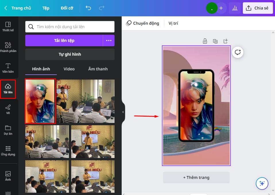 Mẫu mockup phẳng trên Canva