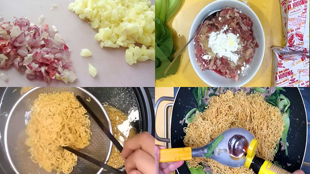 Cách làm mì xào bò bước 1