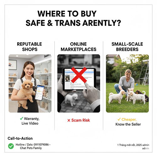 Hình gợi ý nơi mua chó con uy tín với bảo hành và tư vấn sau bán