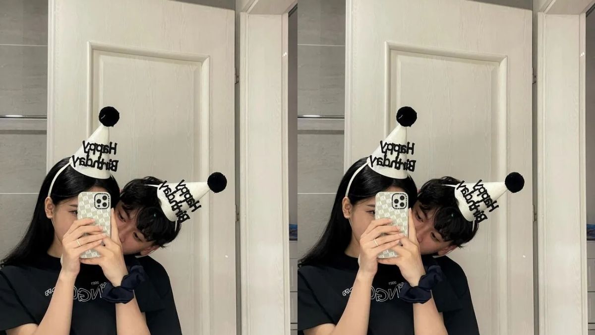 Chụp ảnh với người yêu giấu mặt cực cute, đáng yêu