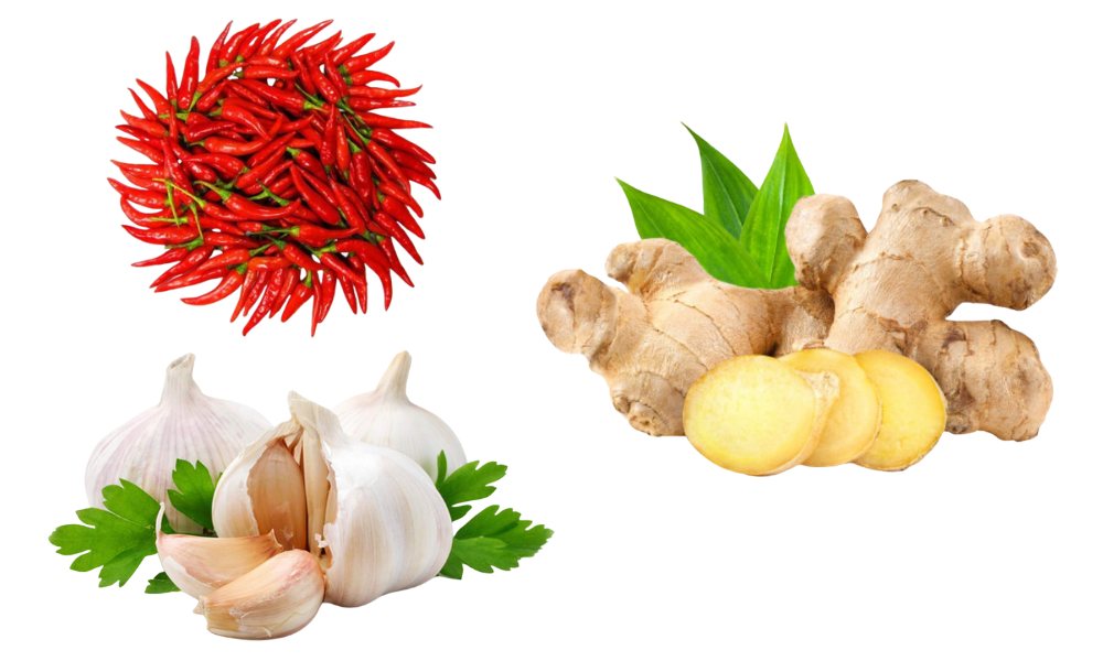 Công thức từ tỏi, ớt, gừng