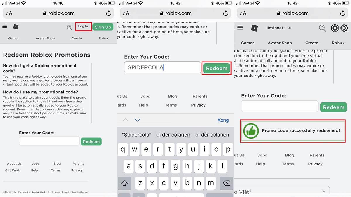 Hướng dẫn cách nhập code Roblox mới nhất 2023