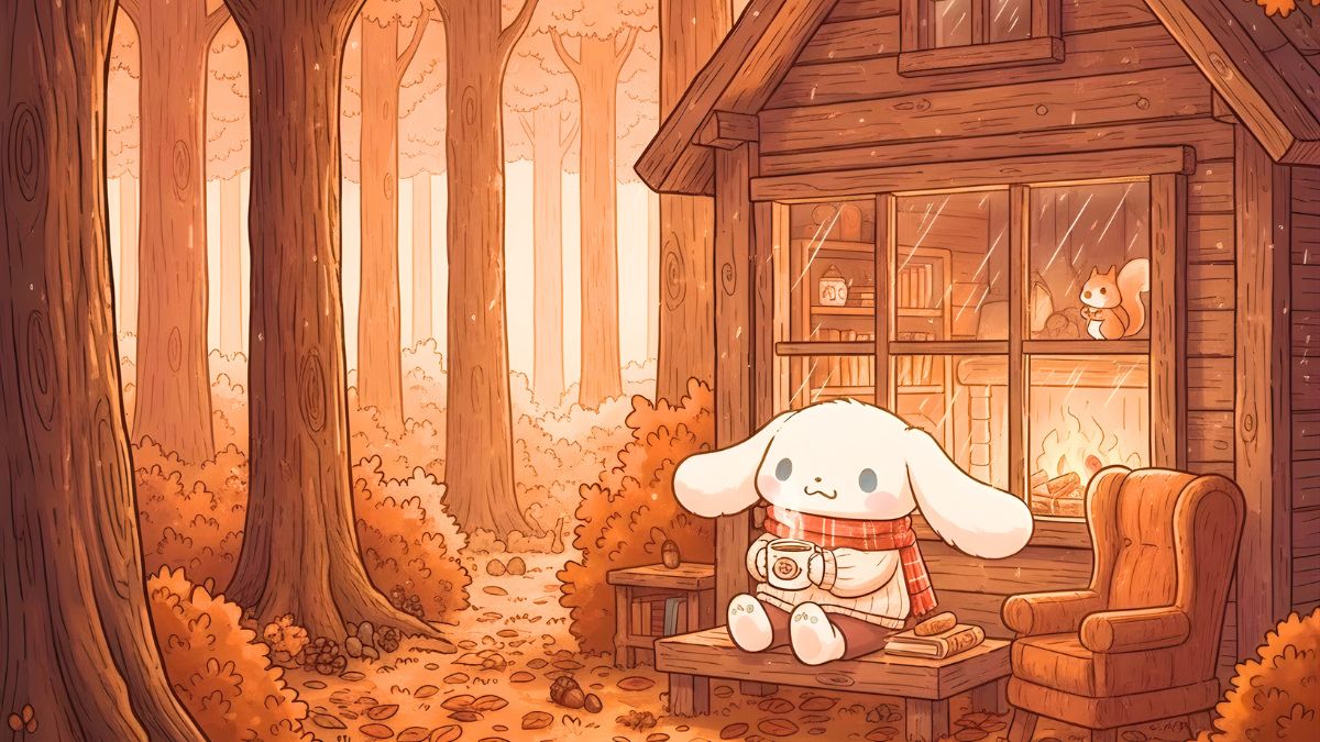 Hình nền máy tính Cinnamoroll mùa thu