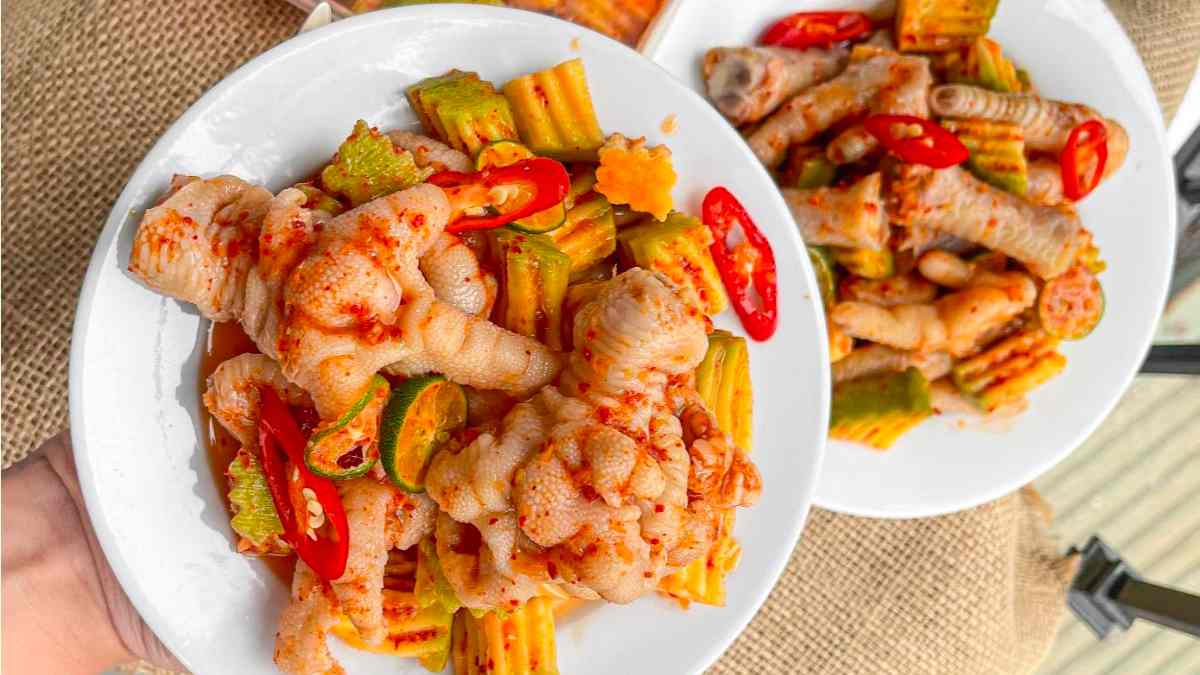 cách làm chân gà sốt thái