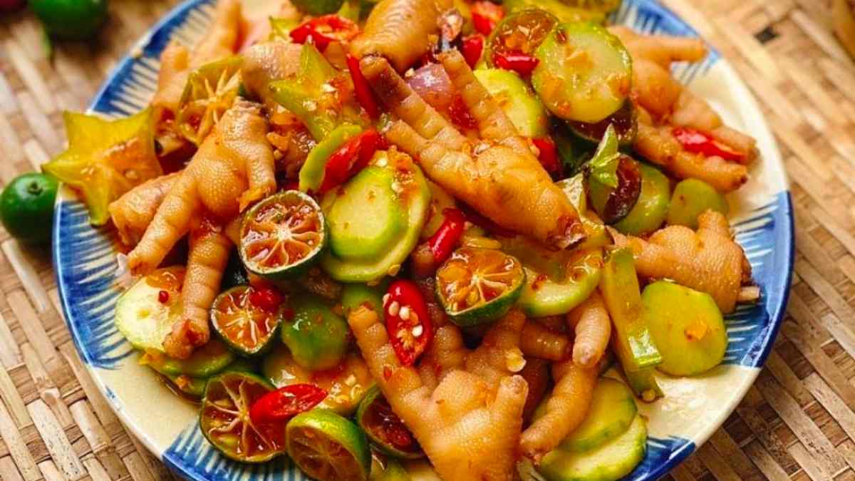 cách làm chân gà sốt thái