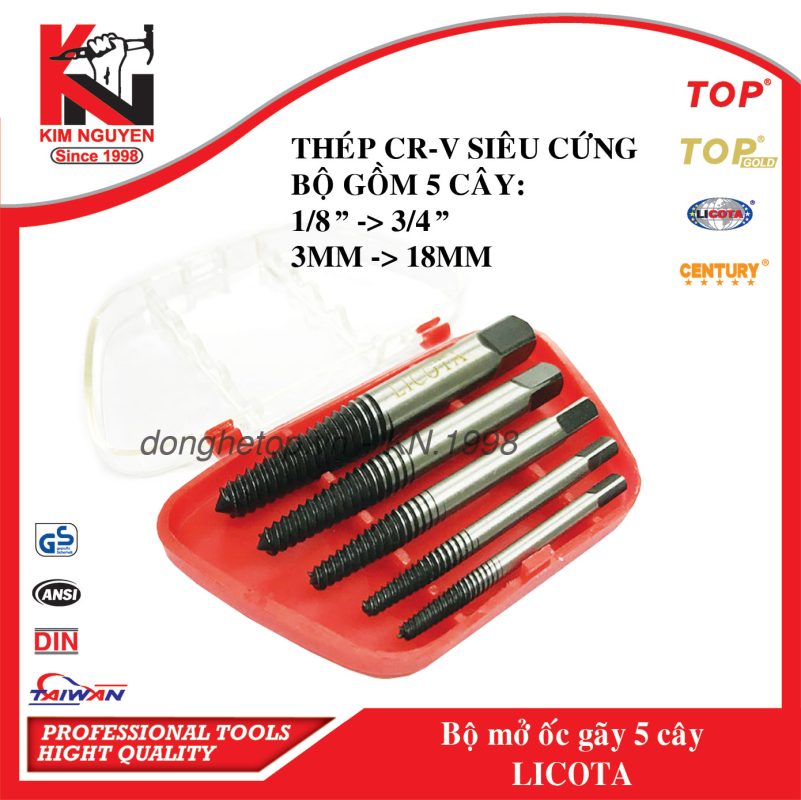 BỘ MỞ ỐC ( BU LÔNG ) GẪY CAO CẤP 5 - CÂY LICOTA