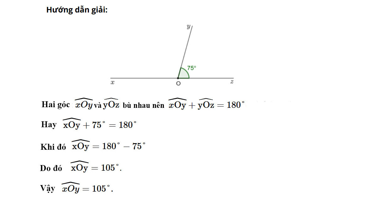 Bài tập ví dụ về 2 góc bù nhau bài tập 1