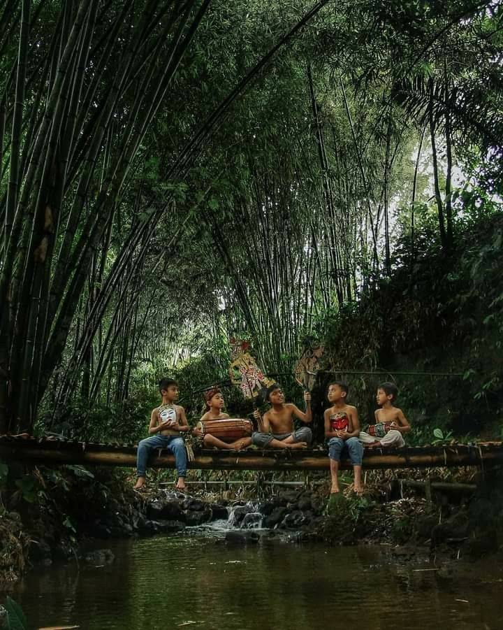 Hình ảnh làng quê yên bình với hàng tre già