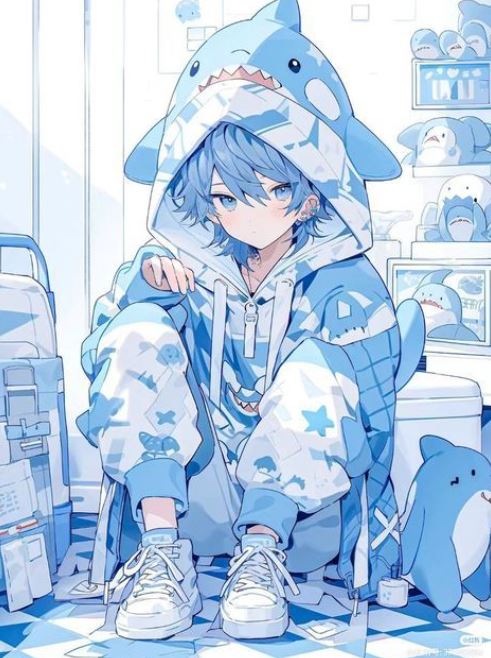 cá mập cute anime nam
