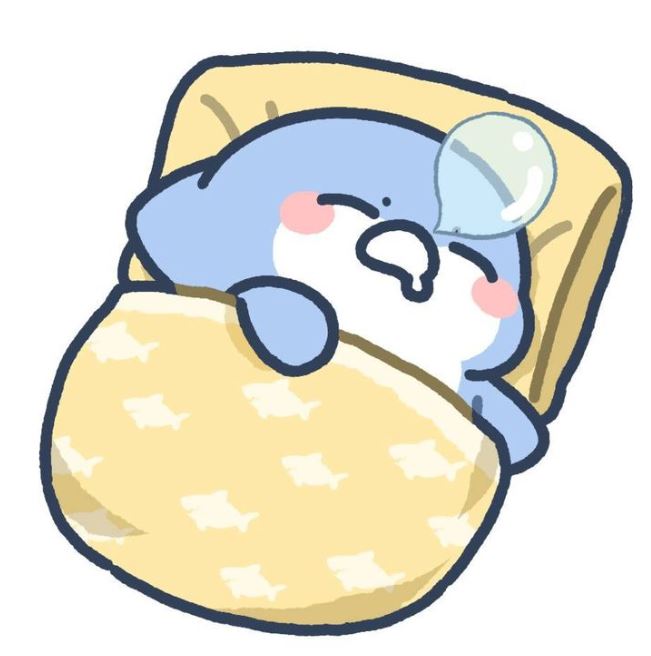 Cá mập anime đang ngủ ngon trong chăn vàng