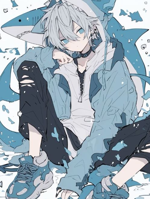 cá mập cute anime nữ