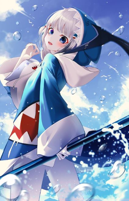 Ánh sáng lung linh trong ảnh cá mập anime đẹp