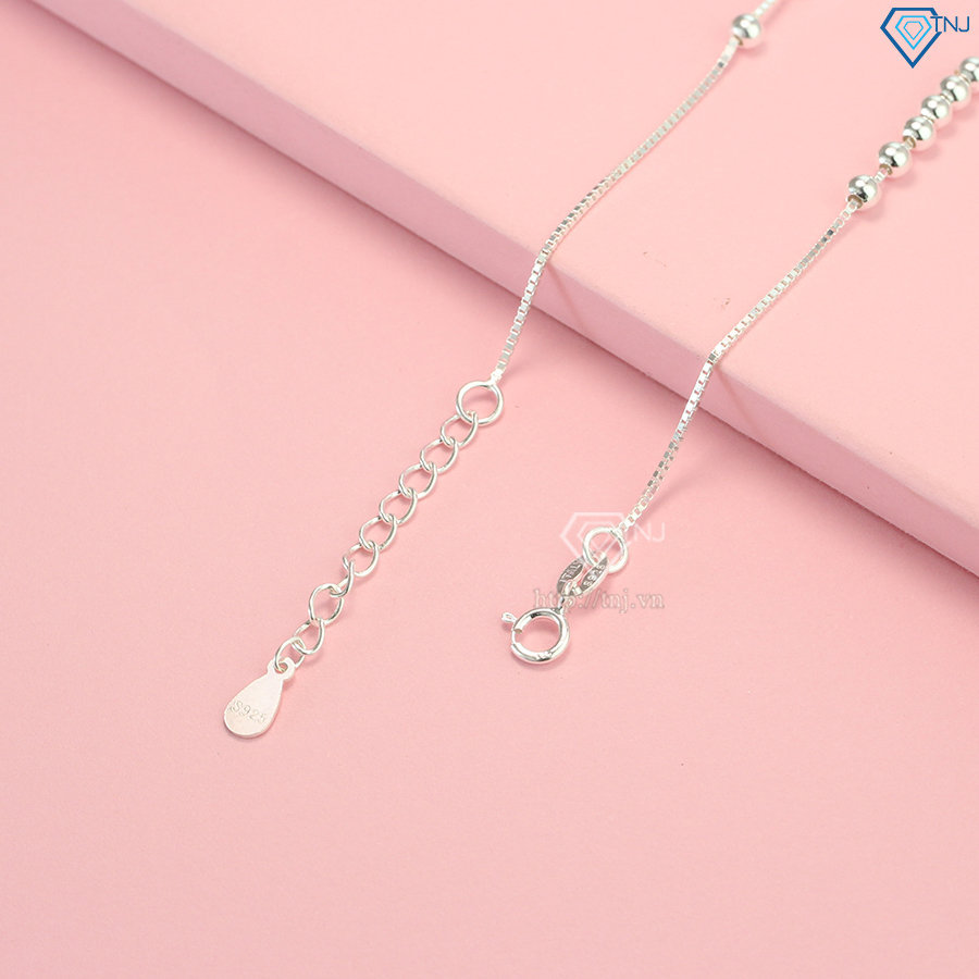 Lắc chân bạc nữ hình cá heo đính đá đẹp LCN0048