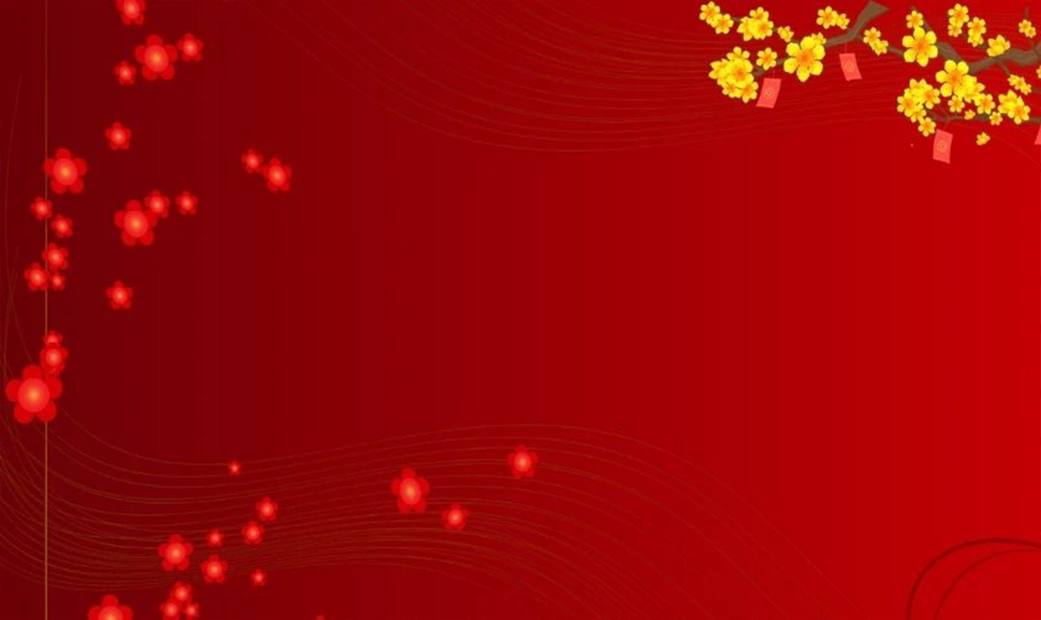Hình nền Tết chủ đạo màu đỏ hoa lá