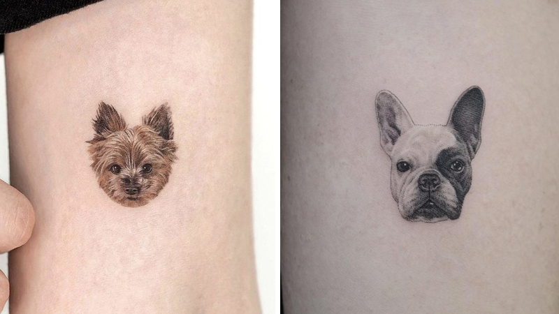 Hình xăm con chó 3D mini cực dễ thương