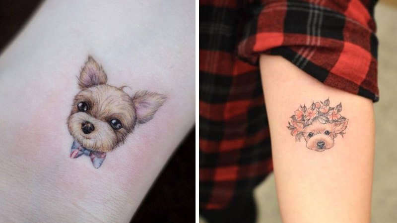 Vị trí cánh tay rất được nhiều người thích và chọn xăm con chó