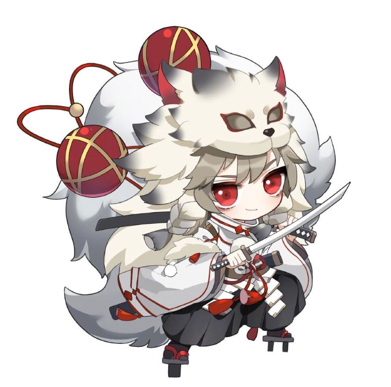 Hồ ly anime cầm kiếm tạo dáng ngầu