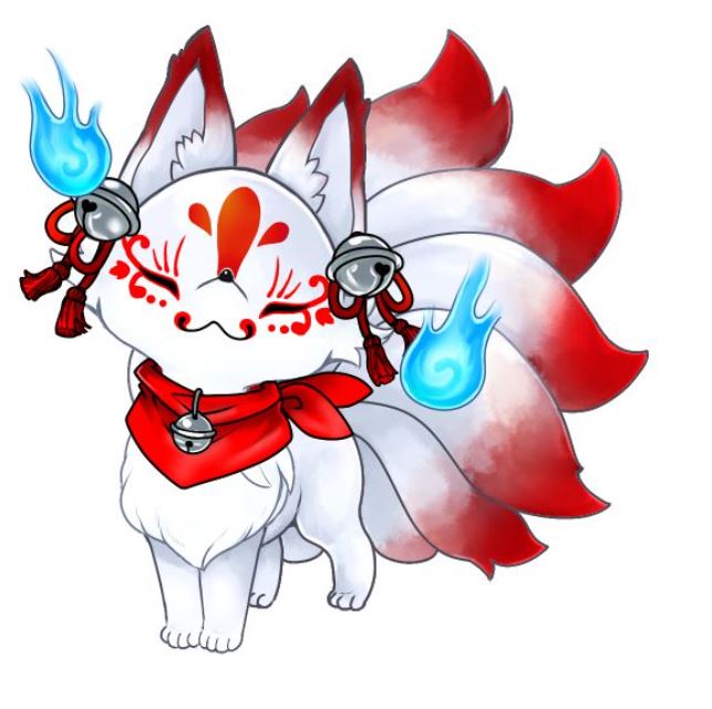 Hồ ly thần thánh với lửa xanh huyền bí