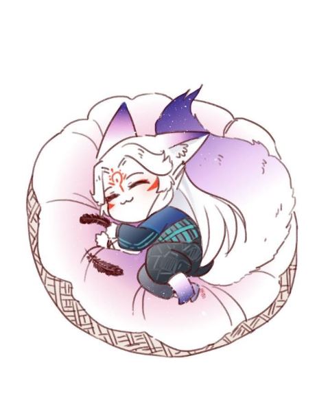 Hồ ly anime đang ngủ ngon lành