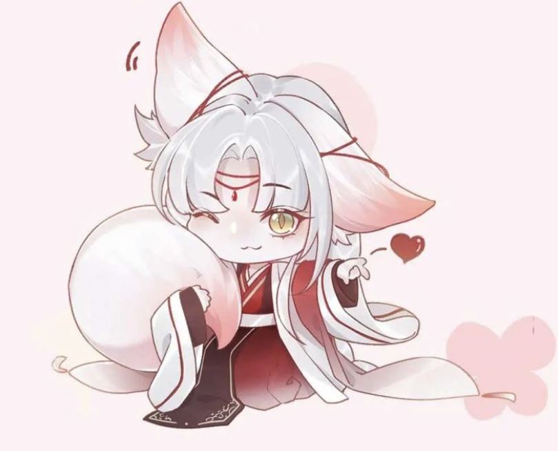 Hồ ly anime nháy mắt thả tim dễ thương