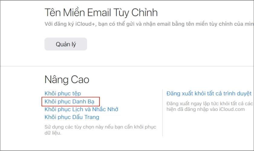 cách lấy lại danh bạ trên iphone