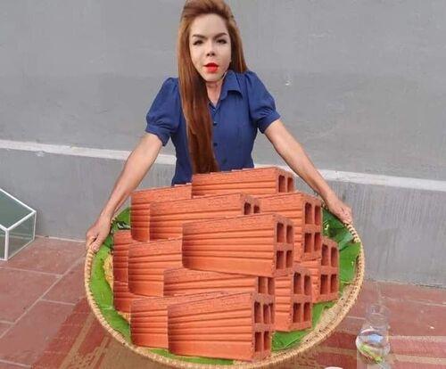 Linda cầm gạch ống meme