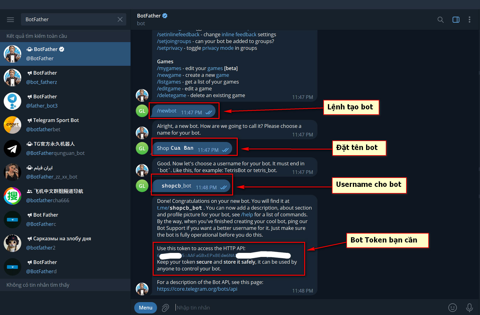 Hướng dẫn tạo BOT Token và Group ID trên Telegram